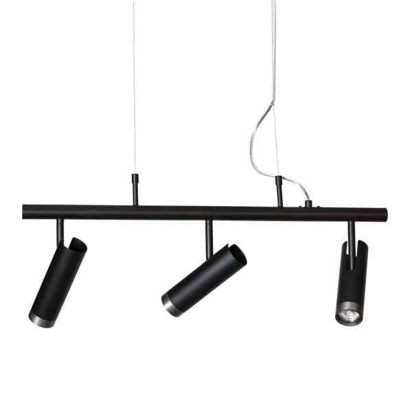Hängelampe verstellbar L: 80 cm H: max. 140 cm Schwarz 3x GU10