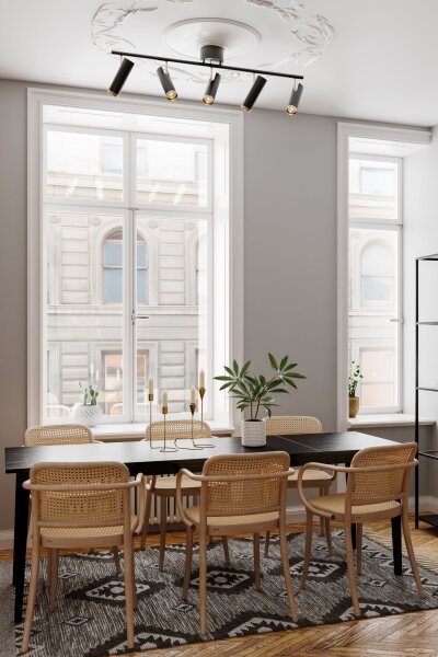Deckenstrahler Schwarz Gold L: 110 cm 4-flammig GU10