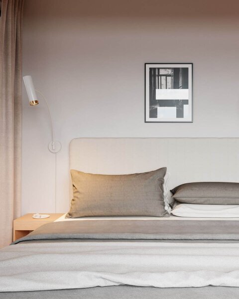 Applique murale avec interrupteur blanc métal bras articulé GU10