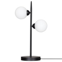 Lampe de table métal verre hauteur 55 cm noir blanc