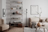 Stehlampe Wohnzimmer 160 cm Schwarz Weiß Metall...