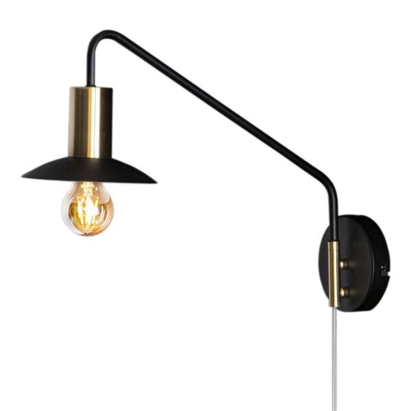 Wandleuchte mit Kabel Metall E27 Schwenkarm 35 cm hoch