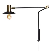 Applique avec câble et fiche métal E27 bras...