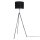 Lampadaire métal tissu 145 cm de haut trépied noir E27