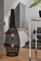 Stehlampe klein 120 cm Schwarz E27 aus Seegras Korb