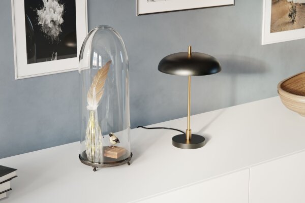 Tischlampe Metall Ø 28 cm 45 cm hoch Modern Schwarz Gold G9