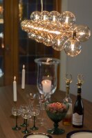 Pendelleuchte Metall Rauchglas 122 cm lang für 24x G9