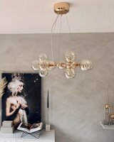 Lampe à suspendre verre fumé métal...