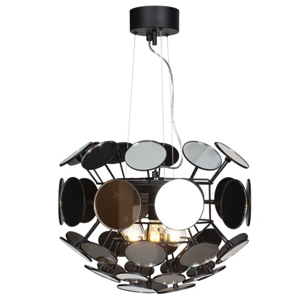 Pendelleuchte Modern Ø 58 cm rund Spiegelglas Metall 3x E27