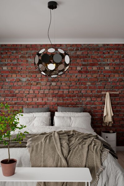 Pendelleuchte Modern Ø 58 cm rund Spiegelglas Metall 3x E27