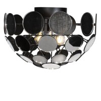 Plafonnier verre miroir métal Ø 50 cm E27...