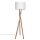 Lampadaire bois tissu E27 160 cm trépied chêne blanc