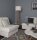 Lampadaire bois tissu E27 160 cm trépied chêne blanc