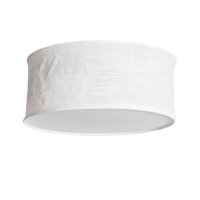 Deckenleuchte rund &Oslash; 40 cm Wei&szlig; E27 Metall Stoff blendarm