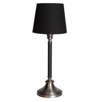 Lampe de table tissu métal E27 59,5 cm en noir...