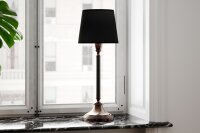 Lampe de table tissu métal E27 59,5 cm en noir...