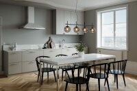 Pendelleuchte Schwarz Grau B: 117 cm Metall Rauchglas 4x E27