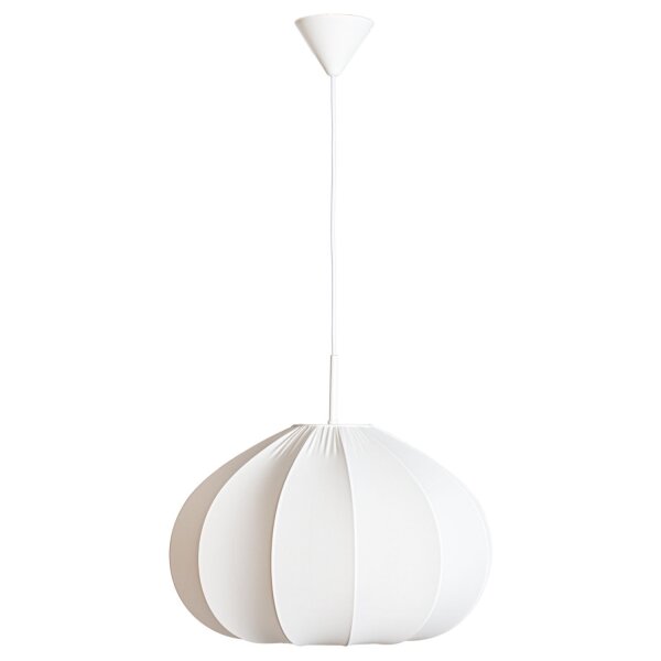 Hängelampe Weiß Stoffschirm 50 cm breit H: max. 120 cm E27