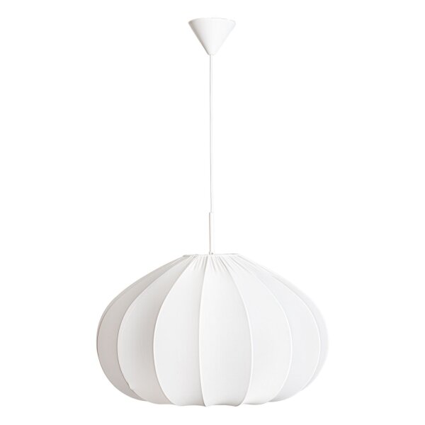 Suspension Tissu Métal E27 L : 60 cm H : max. 120 cm Blanc
