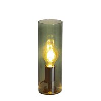 Tischlampe Glas Metall 30 cm hoch Gr&uuml;n E27 Zylinder
