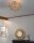 Deckenleuchte Rauchglas Metall 50 cm breit 6x G9 in Bernstein