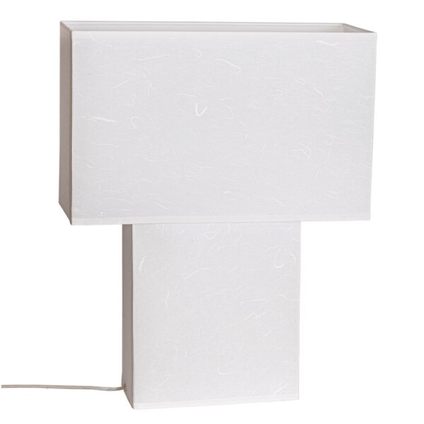 Lampe de table blanc papier métal hauteur 40 cm 2x E27