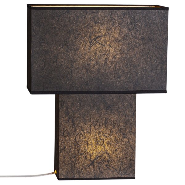 Nachttischlampe Papier 50 cm Schwarz eckig Modern 2x E27