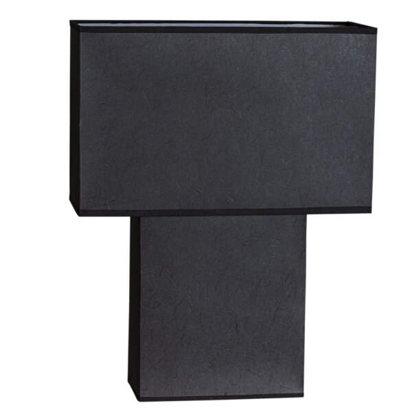 Nachttischlampe Papier 50 cm Schwarz eckig Modern 2x E27