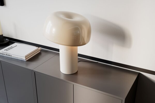 Lampe de table Blanc H : 41 cm inclinable Métal Interrupteur à câble E27