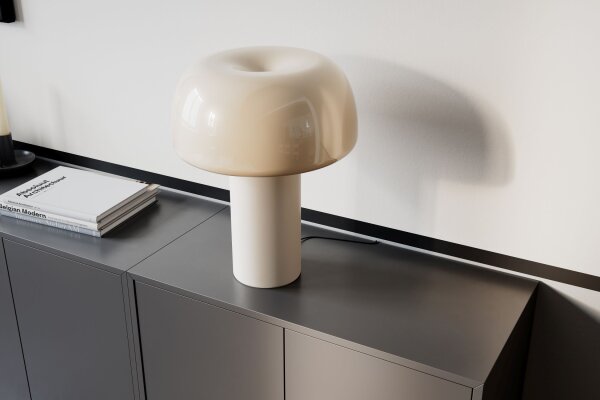 Lampe de table Blanc H : 41 cm inclinable Métal Interrupteur à câble E27