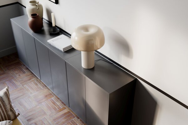 Lampe de table Blanc H : 41 cm inclinable Métal Interrupteur à câble E27