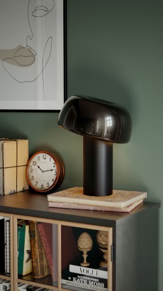 Lampe de table noir métal H : 41 cm Interrupteur à câble inclinable