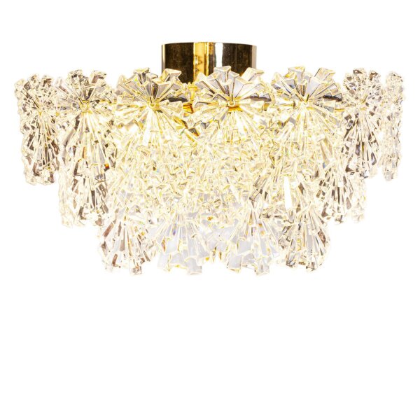 Lampe de plafonnier cristal 51,5 cm de large en or 3 flammes E14