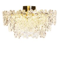 Lampe de plafonnier cristal 51,5 cm de large en or 3...