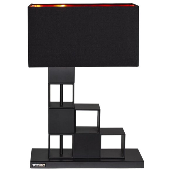 Tischlampe Schwarz Kupfer 55,5 cm Metall Stoff E27
