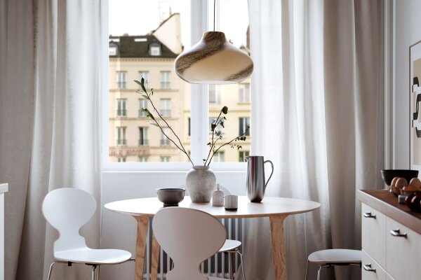 Lampe à suspendre verre L : 44,5 cm H : max. 140 cm E27 Marron marbré