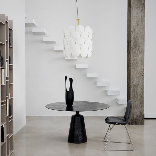 Hängelampe Glas Metall Ø 50 cm H: max. 120 cm E27