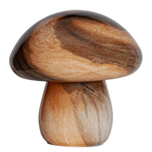 Lampe de table verre 30 cm de haut marbré brun E27 design champignon
