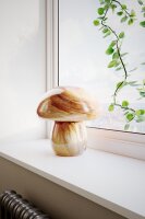 Lampe de table verre 30 cm de haut marbré brun E27...