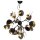 Pendelleuchte Metall Glas 80 cm breit Schwarz Gold 8x G9