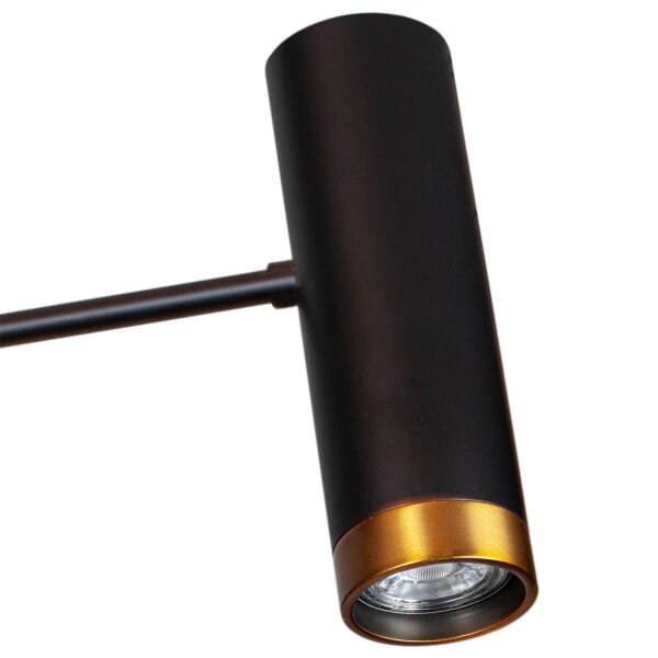 Grand luminaire en arc de 217 cm de haut à 2 flammes en noir GU10