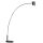 Grand luminaire en arc de 217 cm de haut à 2 flammes en noir GU10