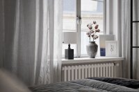 Tischlampe Holz Stoff 41 cm Schwarz Weiß für E27