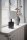 Tischlampe Holz Stoff 41 cm Schwarz Weiß für E27