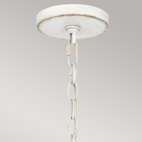 Außenlampe hängend Korbschirm E27 IP44 Ø 40,5 cm Weiß Antik