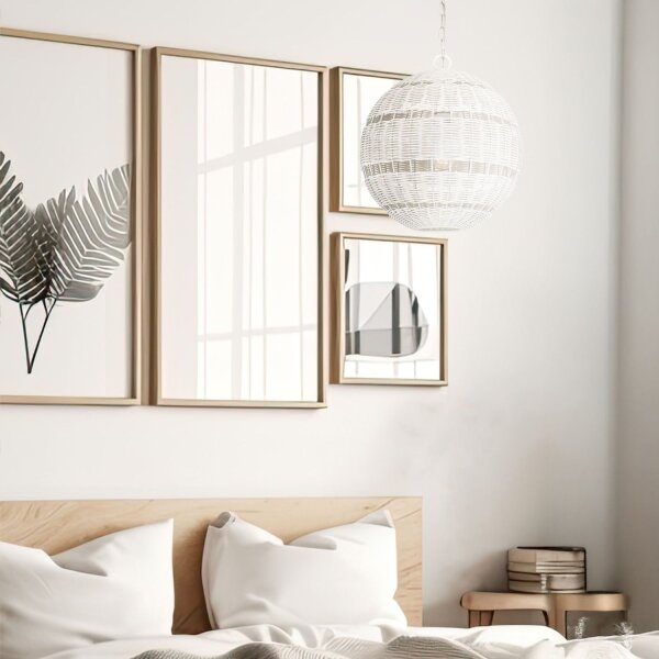 Außenlampe hängend Korbschirm E27 IP44 Ø 40,5 cm Weiß Antik