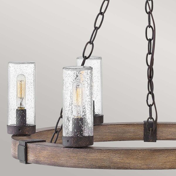 Lustre extérieur Ø 61 cm IP44 E14 Métal Verre Anneau