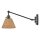 Applique murale rotin métal bras articulé pivotant E27 pour lire