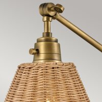 Verstellbare Wandleuchte Rattan Metall E27 Gelenkarm