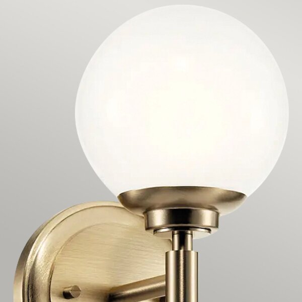 Wandleuchte Bad Kugelschirm H: 34,8 cm mit LED G9 3000K